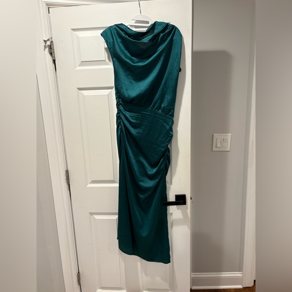 Elegant Satin Green Dress